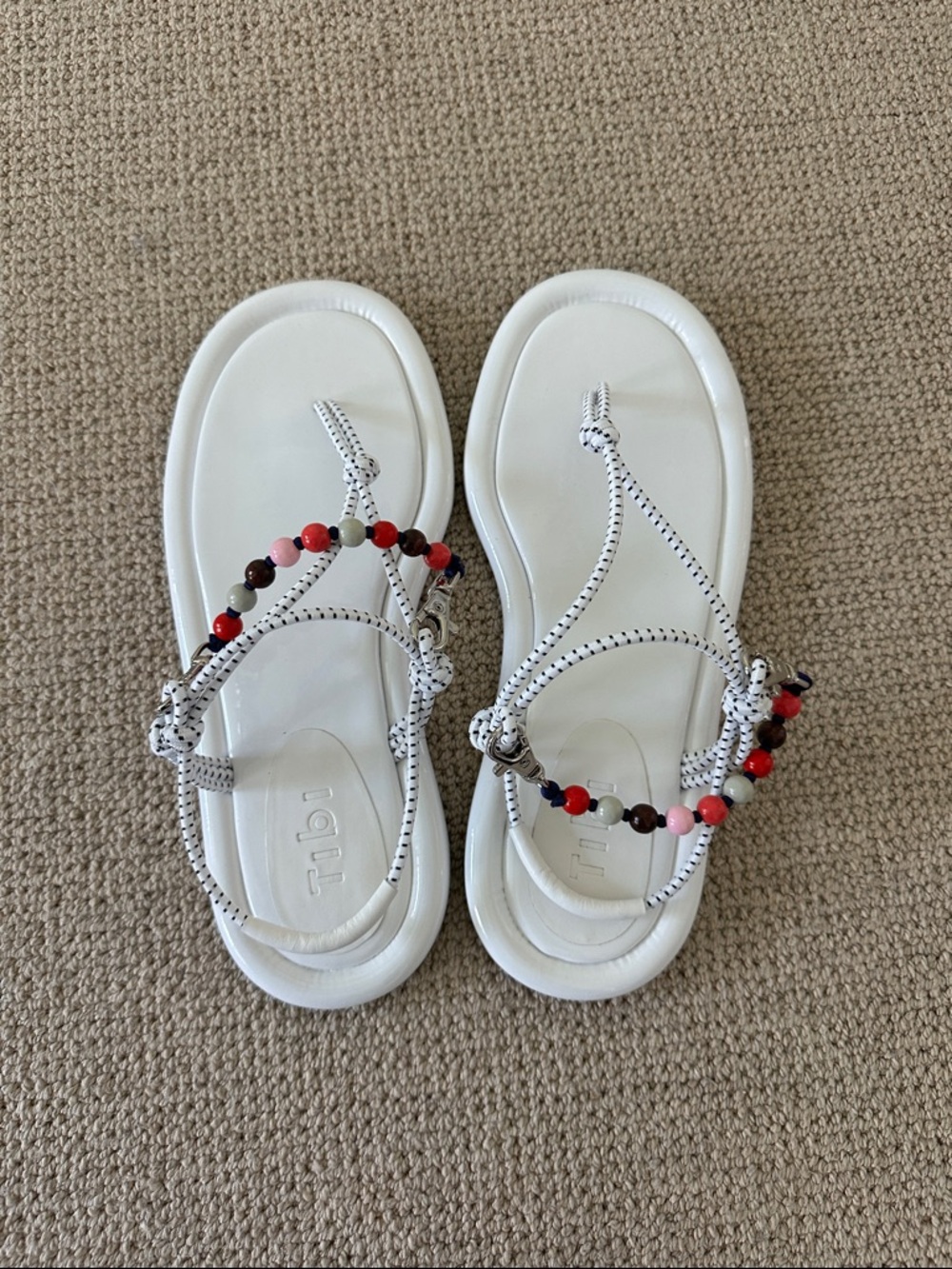 Tibi Atlas Sandal with Colorful Bead Accents NWT
